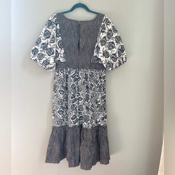 Anthropologie Blooming print Adrienne Flounced Cotton Floral Midi Dress NWT - Picture 8 of 12